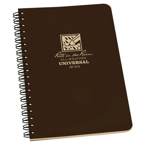 Side-Spiral Notebook, Soft Cover, Brown, 64 Pages, 4-5/8" W x 7" L Waymarc Industries Inc