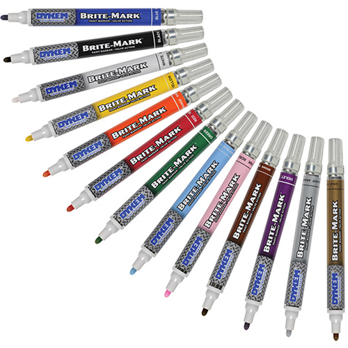 Brite-Mark&reg; Medium Paint Marker, Liquid, White Waymarc Industries Inc