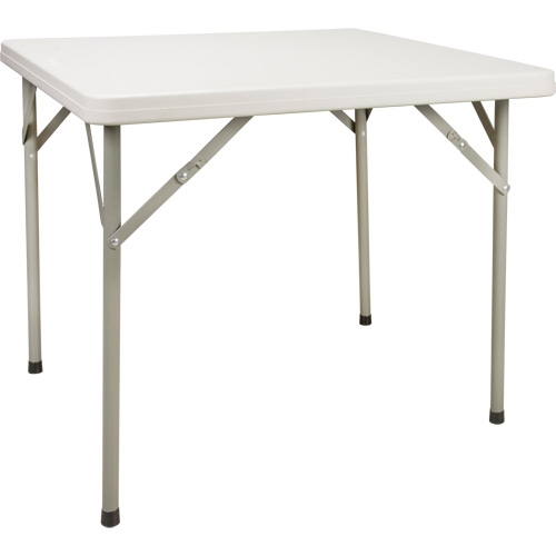 Folding Table, Square, 34" L x 34" W, Polyethylene, White Waymarc Industries Inc