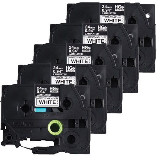 Laminated Tape, 24 mm x 8 m, Black on White Waymarc Industries Inc