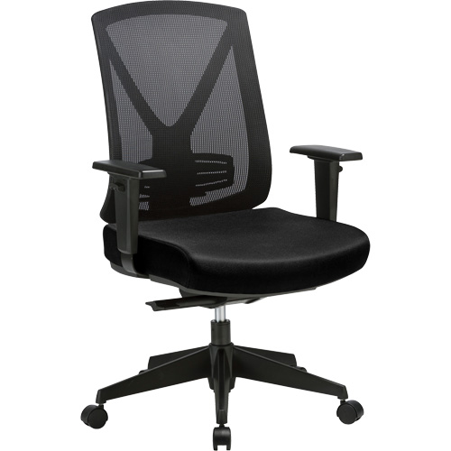 Activ Series Premium Synchro-Tilt Adjustable Chair, Fabric/Mesh, Black, 275 lbs. Capacity Waymarc Industries Inc