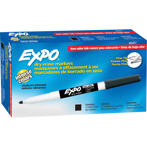 Low Odour Dry Erase Whiteboard Marker, Black, Fine Tip Waymarc Industries Inc