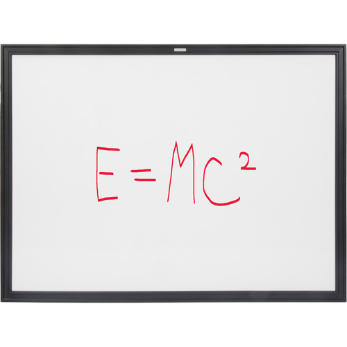 Black MDF Frame Whiteboard, Dry-Erase/Magnetic, 48" W x 36" H Waymarc Industries Inc