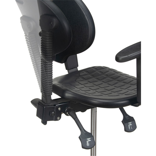 Tabouret ergonomique robuste avec accoudoirs r&eacute;glables, Stationnaire, Ajustable Hauteur, Capacit&eacute; 250 lb Waymarc Industries Inc