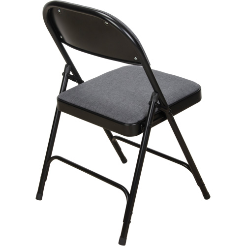 Chaise pliante de luxe en tissu rembourr&eacute;e, Acier, Gris, Capacit&eacute; 300 lb Waymarc Industries Inc