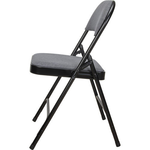 Chaise pliante de luxe en tissu rembourr&eacute;e, Acier, Gris, Capacit&eacute; 300 lb Waymarc Industries Inc