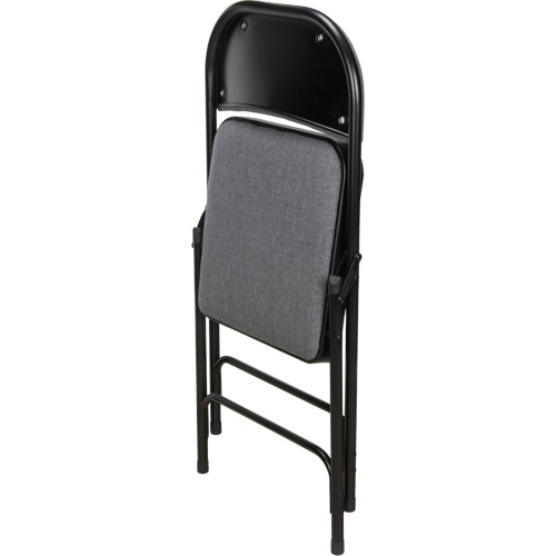 Chaise pliante de luxe en tissu rembourr&eacute;e, Acier, Gris, Capacit&eacute; 300 lb Waymarc Industries Inc