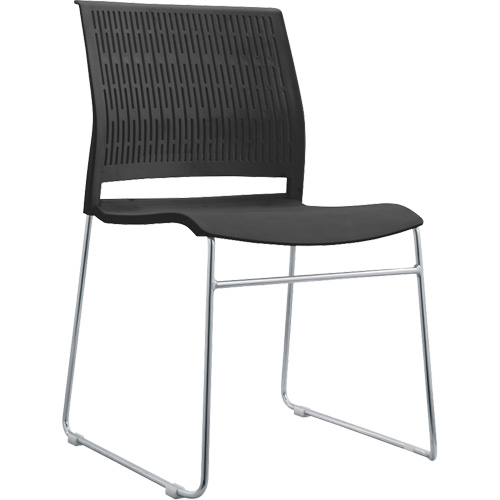 Chaises empilables, Polypropyl&egrave;ne, Hauteur 32-3/8", Capacit&eacute; 250 lb, Noir Waymarc Industries Inc