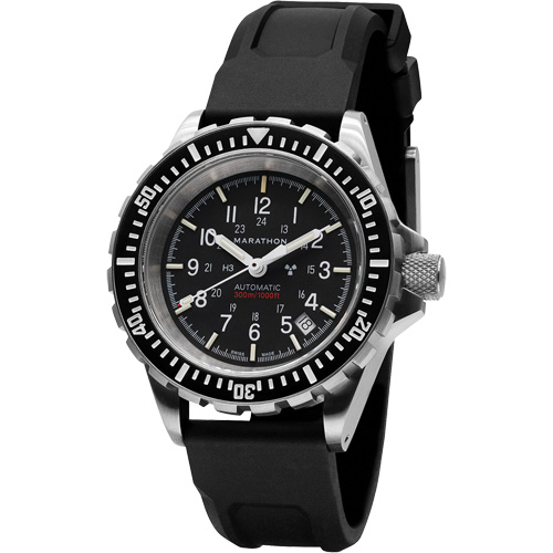 Large Diver's Automatic Watch, Digital, Battery Operated, 41 mm, Black Waymarc Industries Inc