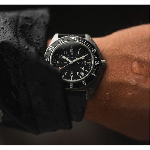 Steel Navigator with Date on Black 3-Piece Rubber Strap Kit, Digital, Battery Operated, 41 mm, Black Waymarc Industries Inc