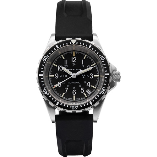 Jumbo Diver/Pilot's Automatic Chronograph Watch, Digital, Battery Operated, 46 mm, Black Waymarc Industries Inc