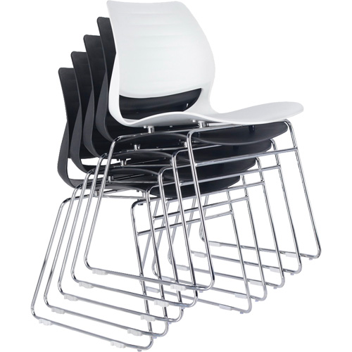 Chaises empilables, Polypropyl&egrave;ne, Hauteur 32", Capacit&eacute; 250 lb, Noir Waymarc Industries Inc