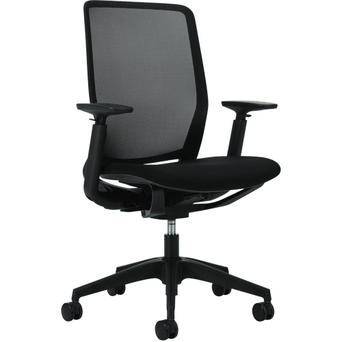 Chaise &agrave; dossier haut avec basculement synchronis&eacute; robuste Kody, Mailles, Noir, Capacit&eacute; 300 lb Waymarc Industries Inc