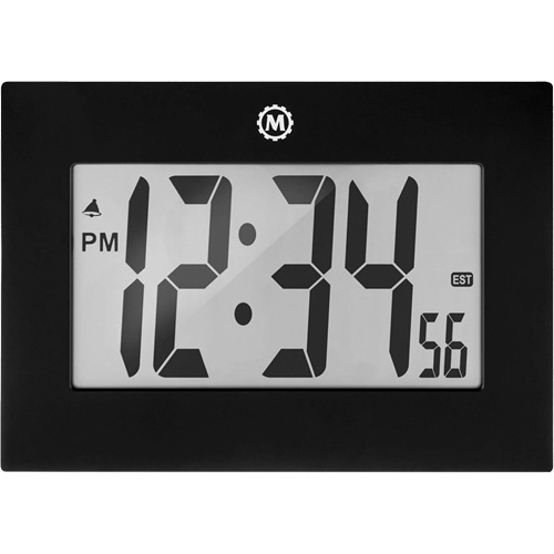 Large Frame Clock, Digital, Battery Operated, 9" W x 1" D x 6.5" H, Black Waymarc Industries Inc