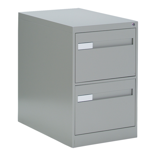 Vertical Filing Cabinet with Recessed Drawer Handles, 2 Drawers, 18.15" W x 26.56" D x 29" H, Grey Waymarc Industries Inc