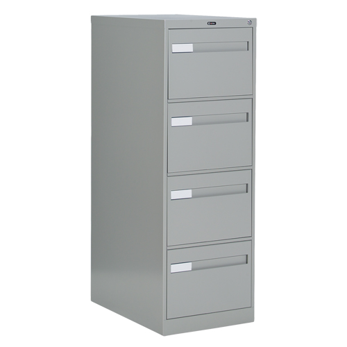 Vertical Filing Cabinet with Recessed Drawer Handles, 4 Drawers, 18.15" W x 26.56" D x 52" H, Grey Waymarc Industries Inc