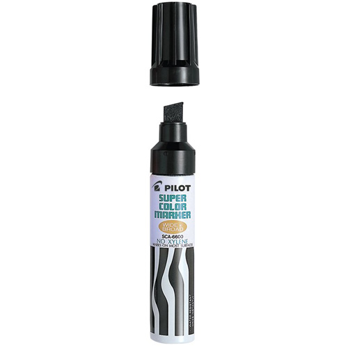 Refillable Super Colour Permanent Marker, Chisel, Black Waymarc Industries Inc