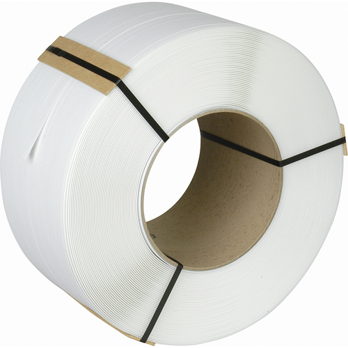 Strapping, Polypropylene, 3/8" W x 12900' L, White, Machine Grade Waymarc Industries Inc