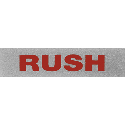 "Rush" Special Handling Labels, 5" L x 2" W, Black on Red Waymarc Industries Inc
