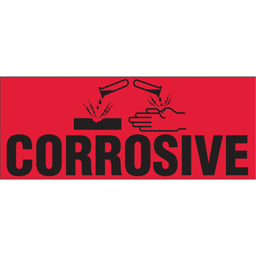 &eacute;tiquettes pour traitement sp&eacute;cial Corrosive, 5" lo x 2" la, Noir/rouge Waymarc Industries Inc