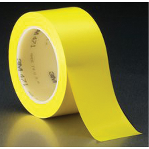 471 Vinyl Tape, 50.8 mm (2") W x 32.9 m (108') L, 5.3 mils, Yellow Waymarc Industries Inc
