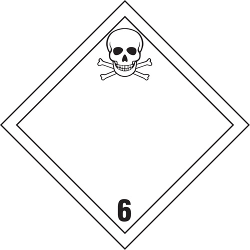 &eacute;tiquettes d'exp&eacute;dition TMD, Classe 6,1, Substances toxiques, Vinyle Waymarc Industries Inc