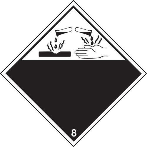 &eacute;tiquettes d'exp&eacute;dition TMD, Classe 8, Corrosifs, Vinyle Waymarc Industries Inc