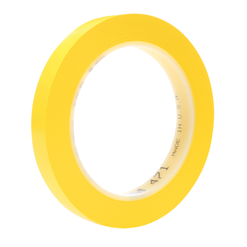471 Vinyl Tape, 12 mm (1/2") W x 32.9 m (108') L, 5.3 mils, Yellow Waymarc Industries Inc