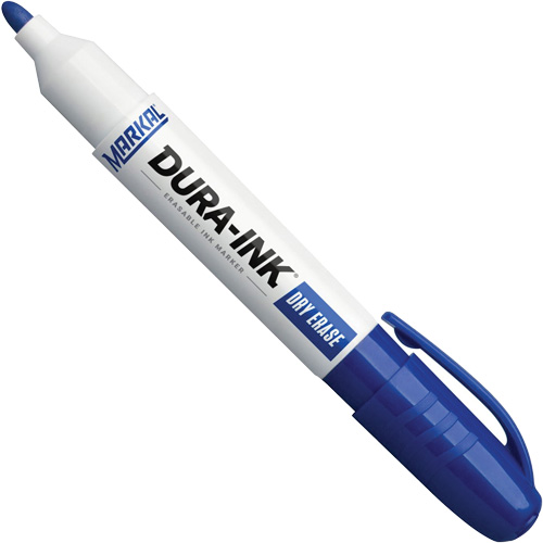 Marqueurs &agrave; essuyage &agrave; sec Dura-Ink, Bleu, Pointe Ronde Waymarc Industries Inc
