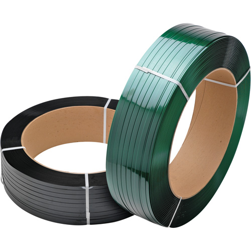Green Strapping, Polyester, 3/4" W x 3000' L, Green, Machine Grade Waymarc Industries Inc