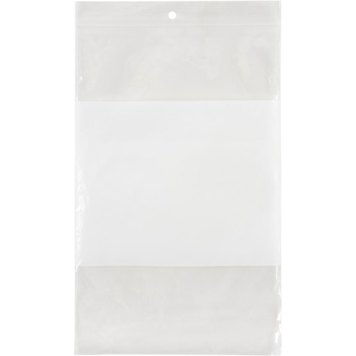 White Block Poly Bags, Reclosable, 9" x 6", 2 mils Waymarc Industries Inc