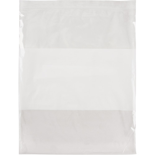 White Block Poly Bags, Reclosable, 15" x 12", 2 mils Waymarc Industries Inc