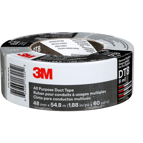 Ruban adh&eacute;sif tout usage DT8, 8 mils, Argent, 48 mm (2") x 55 m (180') Waymarc Industries Inc