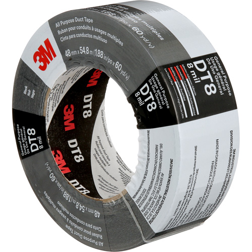 Ruban adh&eacute;sif tout usage DT8, 8 mils, Noir, 48 mm (2") x 55 m (180') Waymarc Industries Inc