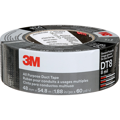 Ruban adh&eacute;sif tout usage DT8, 8 mils, Noir, 48 mm (2") x 55 m (180') Waymarc Industries Inc