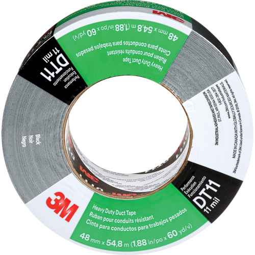 DT11 Heavy-Duty Duct Tape, 11 mils, Black, 48 mm (2") x 55 m (180') Waymarc Industries Inc
