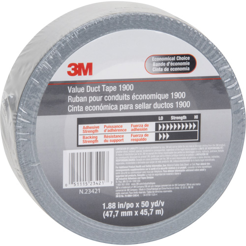 Ruban pour conduit &eacute;conomique 1900, 5,8 mils, Argent, 48 mm (2") x 5,7 m (18,7') Waymarc Industries Inc