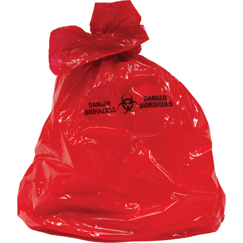 Waste Bags, Bio-Hazard, 38" L x 30" W, 2 mils Waymarc Industries Inc