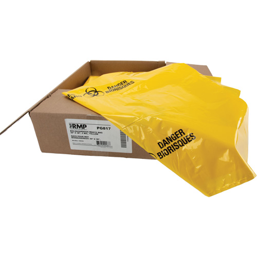 Sacs &agrave; d&eacute;chets, Biorisque, 38" lo x 30" la, 2 mils Waymarc Industries Inc