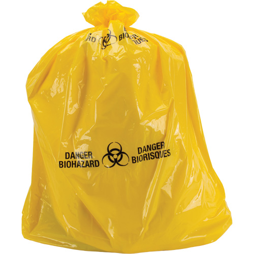 Waste Bags, Bio-Hazard, 60" L x 36" W, 6 mils Waymarc Industries Inc