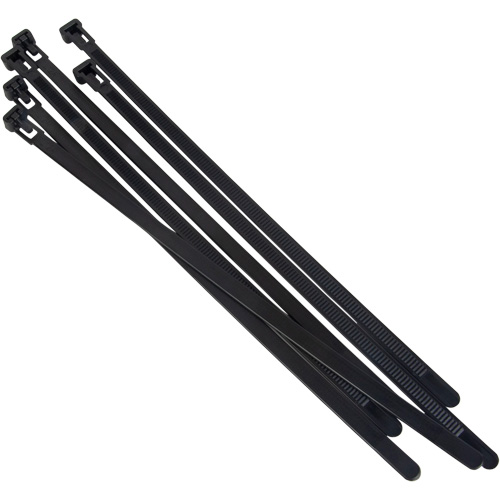 Re-Usable Cable Tie, 8" Long, 50 lbs. Tensile Strength, Black Waymarc Industries Inc