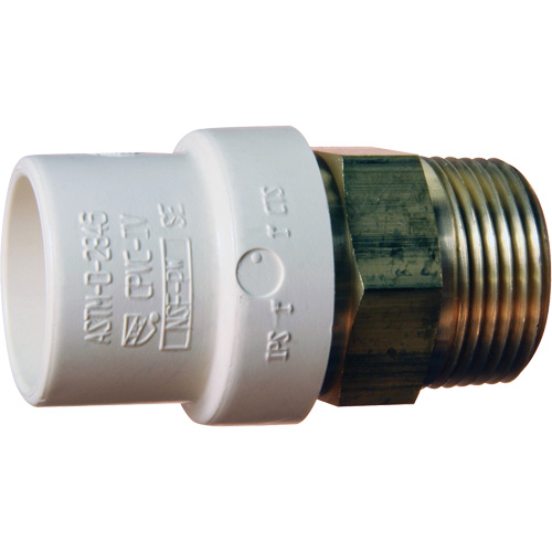 Adaptateur de tuyau filet&eacute;, Noeud x MPT, 1" dia., Laiton/PVC-C Waymarc Industries Inc