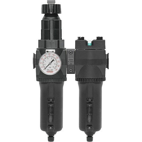 Manual Drain Filter, Regulator & Coalescing Filter with Metal Bowl Modulair 400, 1/4" NPT, 200 psi, 9.1 fl. oz. Capacity Waymarc Industries Inc