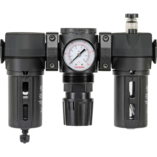 Filtre, d&eacute;tendeur & lubrificateur Modulair 200 avec drain manuel & bol standard, 3/8" NPTF Waymarc Industries Inc