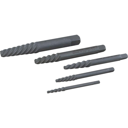 Left Hand Spiral Tapered Flute Extractor Set, 5 Pieces Waymarc Industries Inc