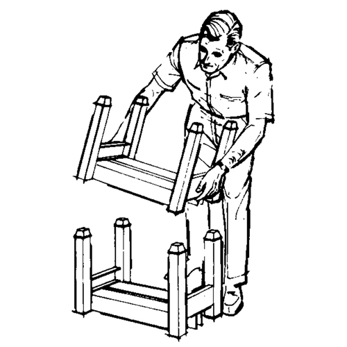 Portable Stacking Racks, 12" W x 16" D, 2500 lbs. Capacity Waymarc Industries Inc