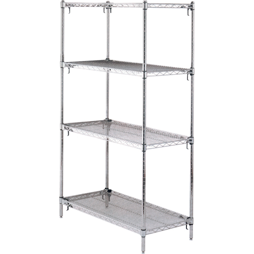 ETAGERE,4 TABL18X36X63,CHROME,800LB/TABL., Tiers 4, 36" la x 63" h x 18" p Waymarc Industries Inc