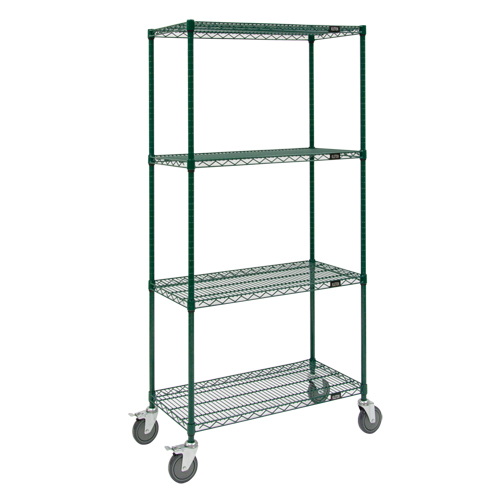 Wire Shelf Cart, Epoxy Finish, 36" x 80" x 18", 800 lbs. Capacity Waymarc Industries Inc