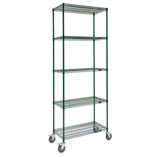 Wire Shelf Cart, Epoxy Finish, 36" x 92" x 24", 800 lbs. Capacity Waymarc Industries Inc
