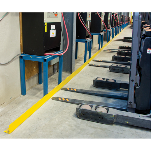 Rails protecteurs arr&ecirc;ts de charge avec ancrage au sol, Acier, 48" lo x 5" h, Jaune Waymarc Industries Inc